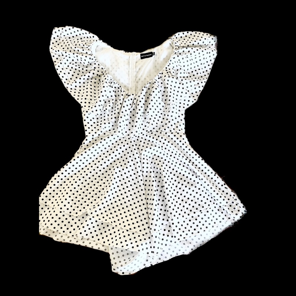 Polka dot romper.